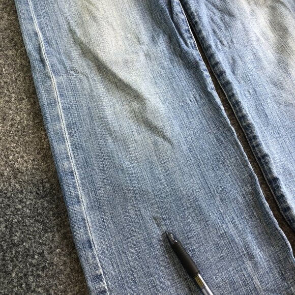 Armani J31 Jeans Mens 32x32 Blue Stretch Logo Emblem Straight Regular Fit Denim - Picture 3 of 15